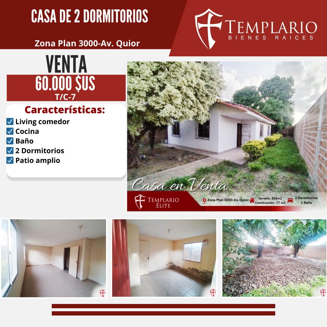 Casa en venta en el plan 3000 a una casa sobre la avenida quior 