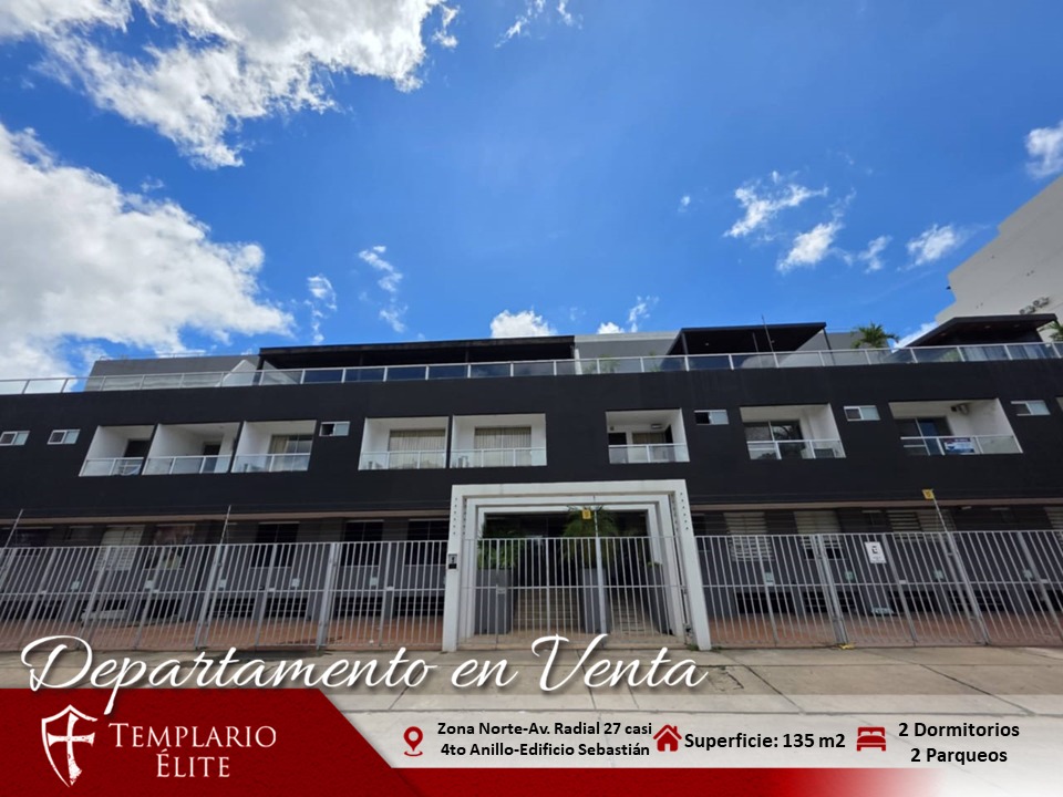 Departameto en venta de dos dormitorios en suit con 2 parqueo y baulera sobre la.avenida Av radial 27