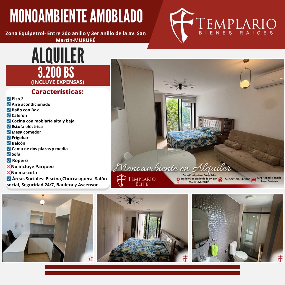MONOAMBIENTE AMOBLADO 