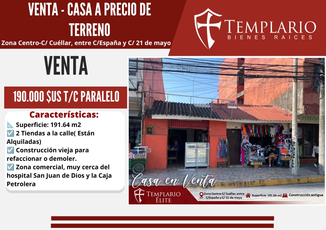 CASA COMERCIAL EN VENTA A PRECIO DE TERRENO
