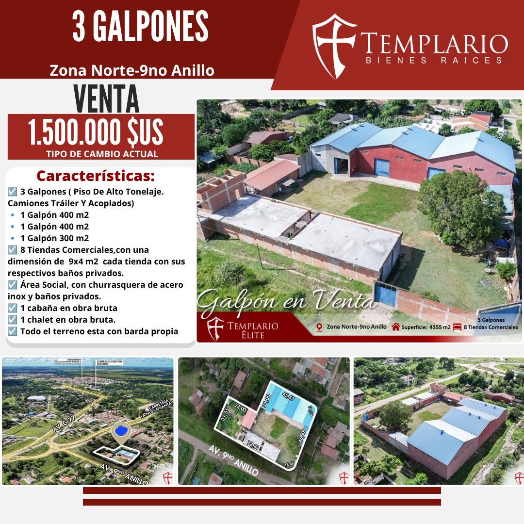 TERRENO COMERCIAL CON 3 GALPONES EN VENTA